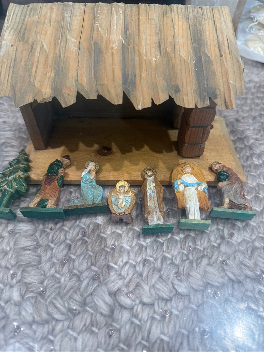 Vintage Rare Italy Wooden Nativity